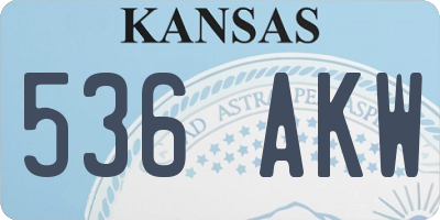 KS license plate 536AKW