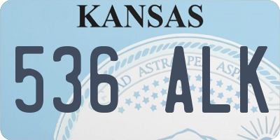 KS license plate 536ALK