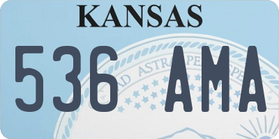 KS license plate 536AMA