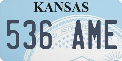 KS license plate 536AME