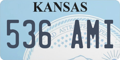 KS license plate 536AMI