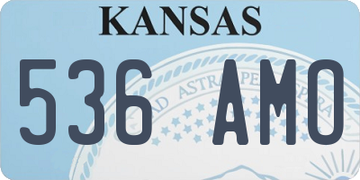 KS license plate 536AMO