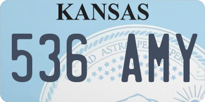 KS license plate 536AMY