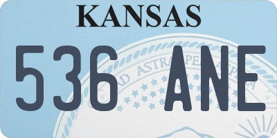KS license plate 536ANE