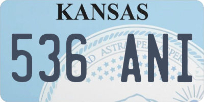 KS license plate 536ANI