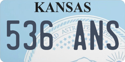 KS license plate 536ANS