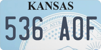 KS license plate 536AOF