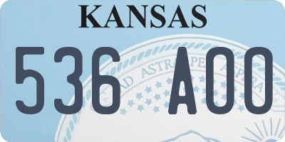 KS license plate 536AOO