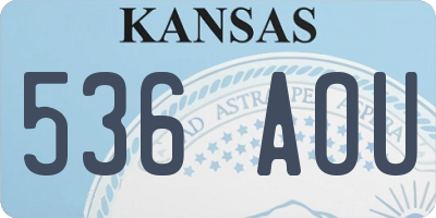 KS license plate 536AOU