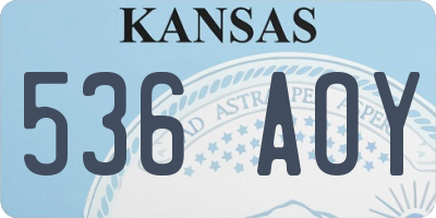 KS license plate 536AOY