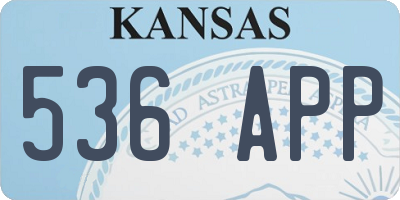 KS license plate 536APP