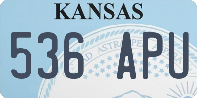 KS license plate 536APU