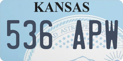 KS license plate 536APW