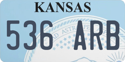 KS license plate 536ARB
