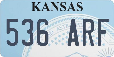 KS license plate 536ARF