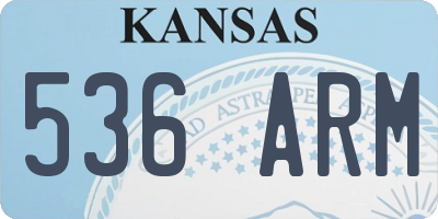 KS license plate 536ARM