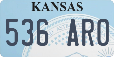 KS license plate 536ARO