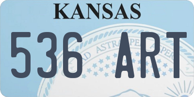 KS license plate 536ART