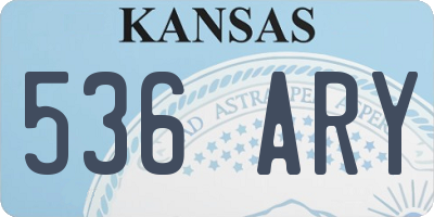 KS license plate 536ARY