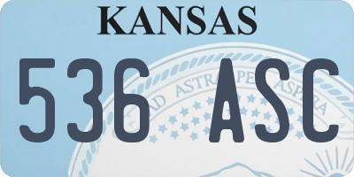 KS license plate 536ASC