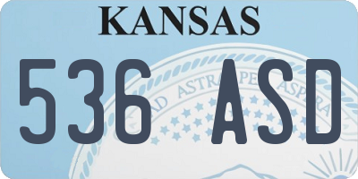 KS license plate 536ASD