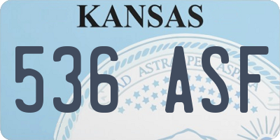 KS license plate 536ASF