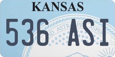 KS license plate 536ASI