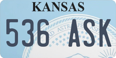 KS license plate 536ASK