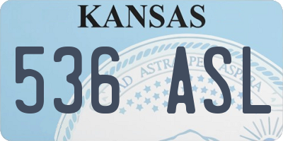 KS license plate 536ASL
