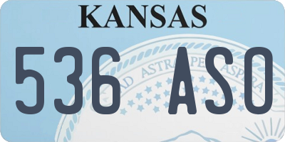 KS license plate 536ASO