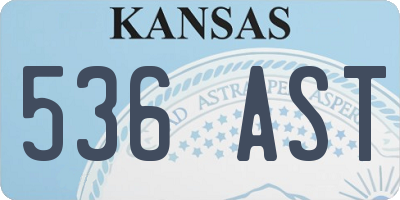 KS license plate 536AST