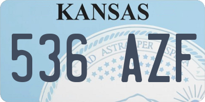KS license plate 536AZF