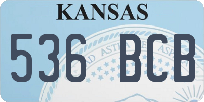 KS license plate 536BCB