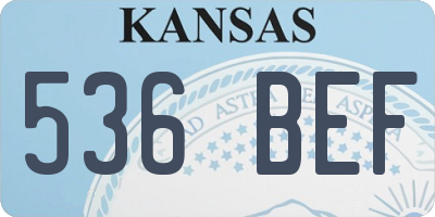 KS license plate 536BEF