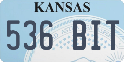 KS license plate 536BIT