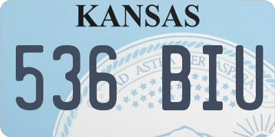 KS license plate 536BIU