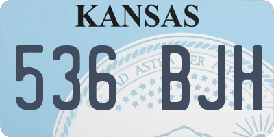 KS license plate 536BJH