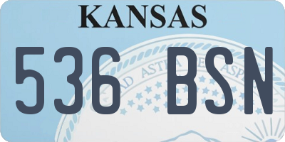 KS license plate 536BSN