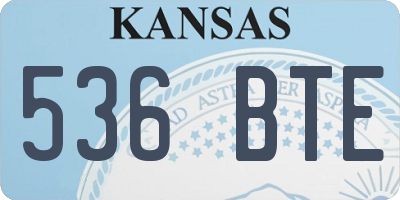 KS license plate 536BTE