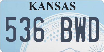 KS license plate 536BWD