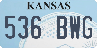 KS license plate 536BWG