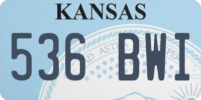 KS license plate 536BWI