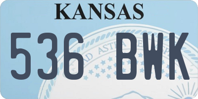 KS license plate 536BWK