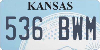KS license plate 536BWM