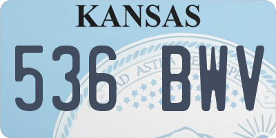 KS license plate 536BWV
