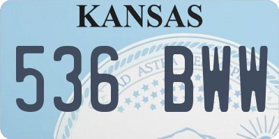 KS license plate 536BWW