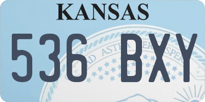 KS license plate 536BXY