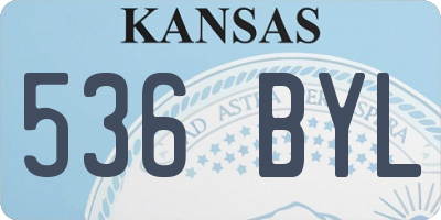 KS license plate 536BYL