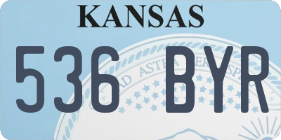 KS license plate 536BYR