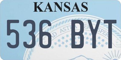 KS license plate 536BYT